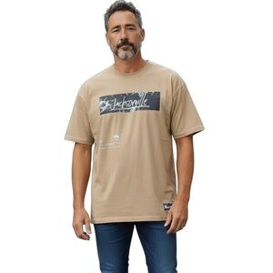 Nike Men's Tan Jacksonville Jaguars Embroidered Graphic Crew Neck T-Shirt Size L